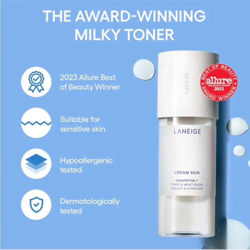 Laneige Cream Skin Cerapeptide Travel Toner & Moisturizer NIB - Picture 3 of 3